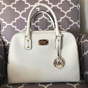Michael Kors white tote purse bag
